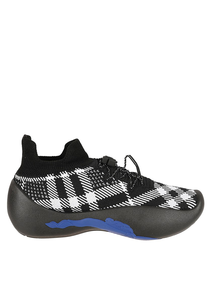 Burberry Knitted Upper Sneakers With Sock-Like Collar