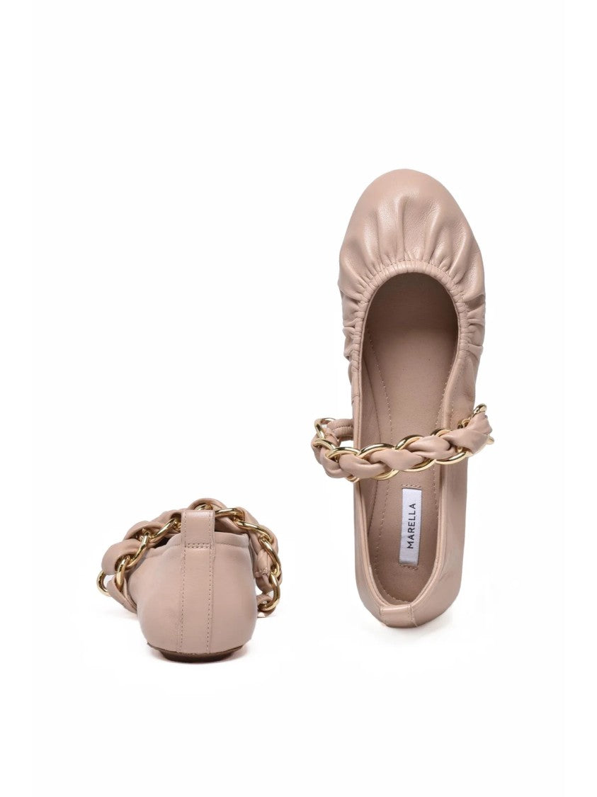 Marella Leather Ruched Flats