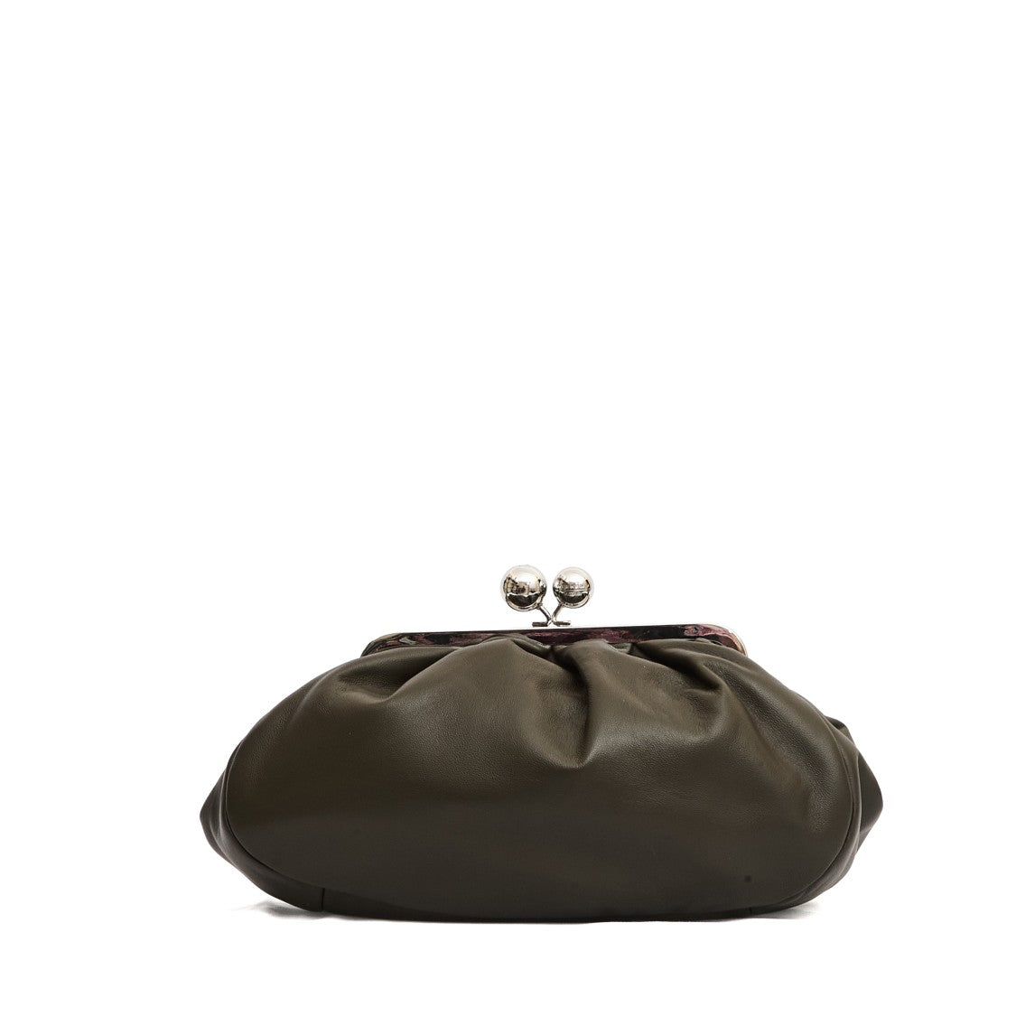 Max Mara Pasticcino Suede Handbag With Metallic Closure