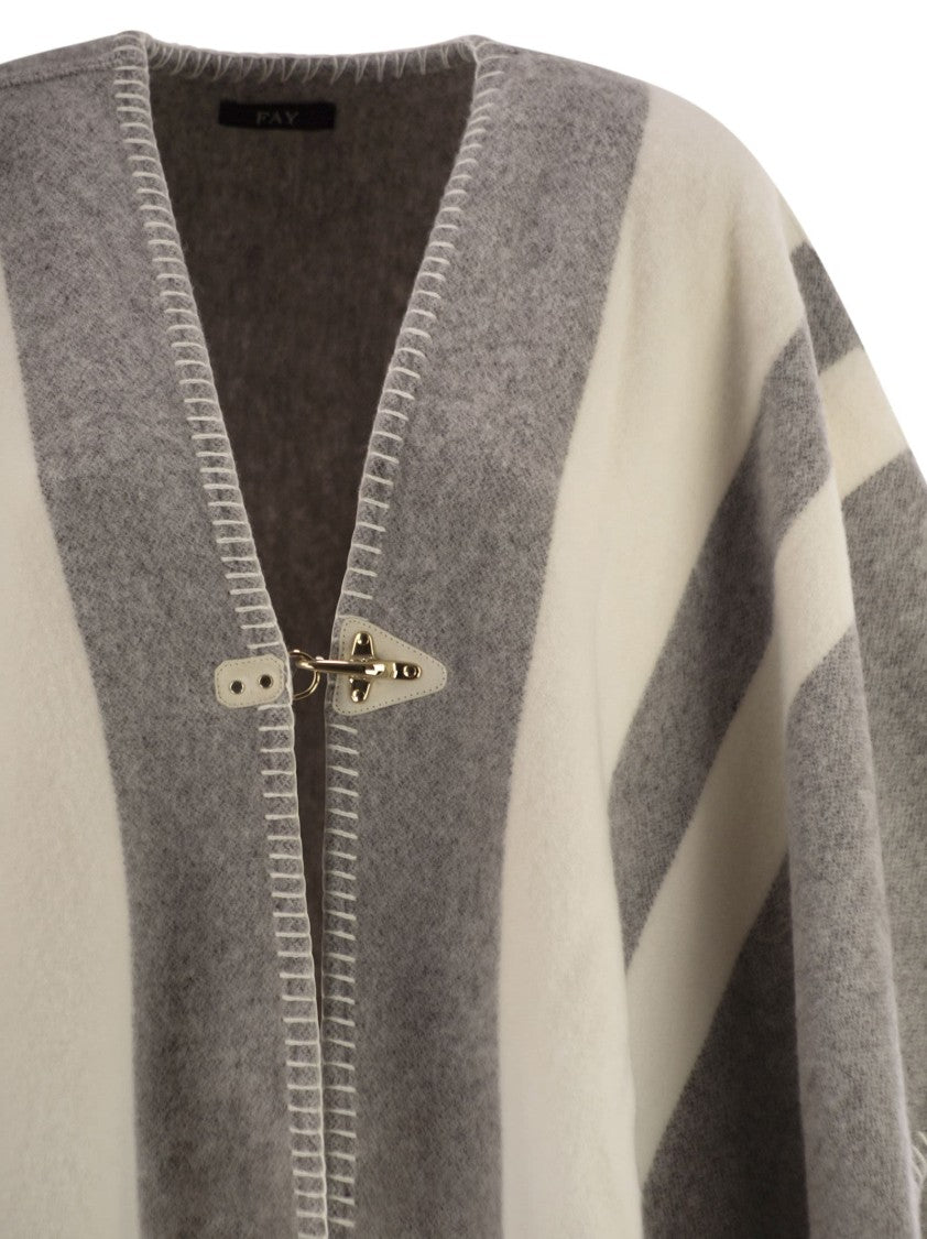 Fay Wool Poncho With Hook
