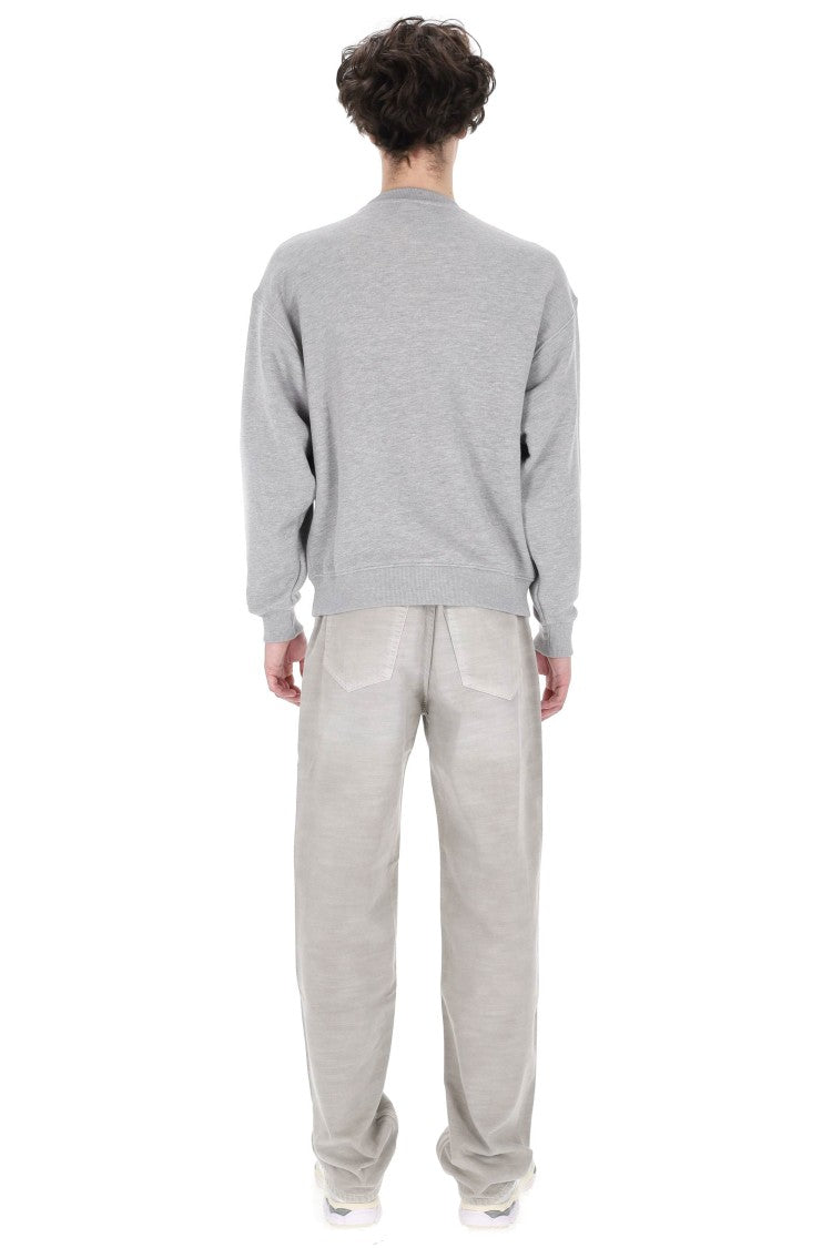 Autry Grey Central Logo Cotton Crewneck Sweatshirt