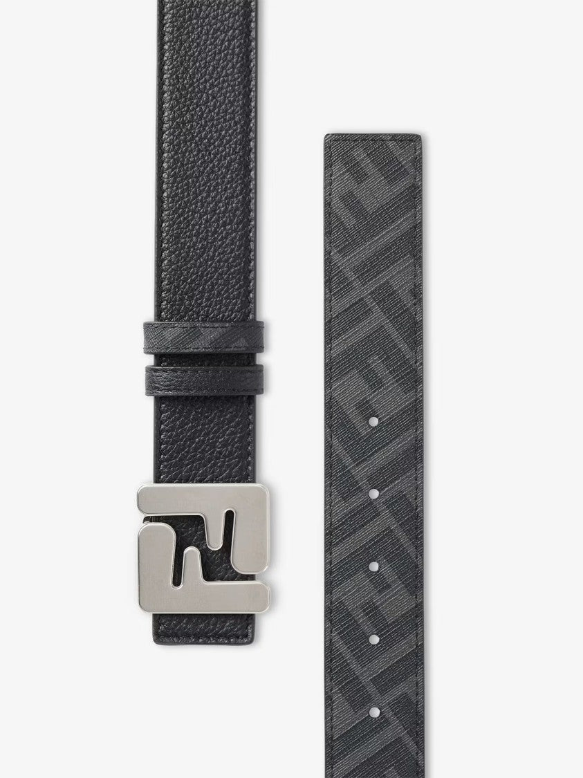 Fendi Ff Rev Reversible Textured Leather Belt