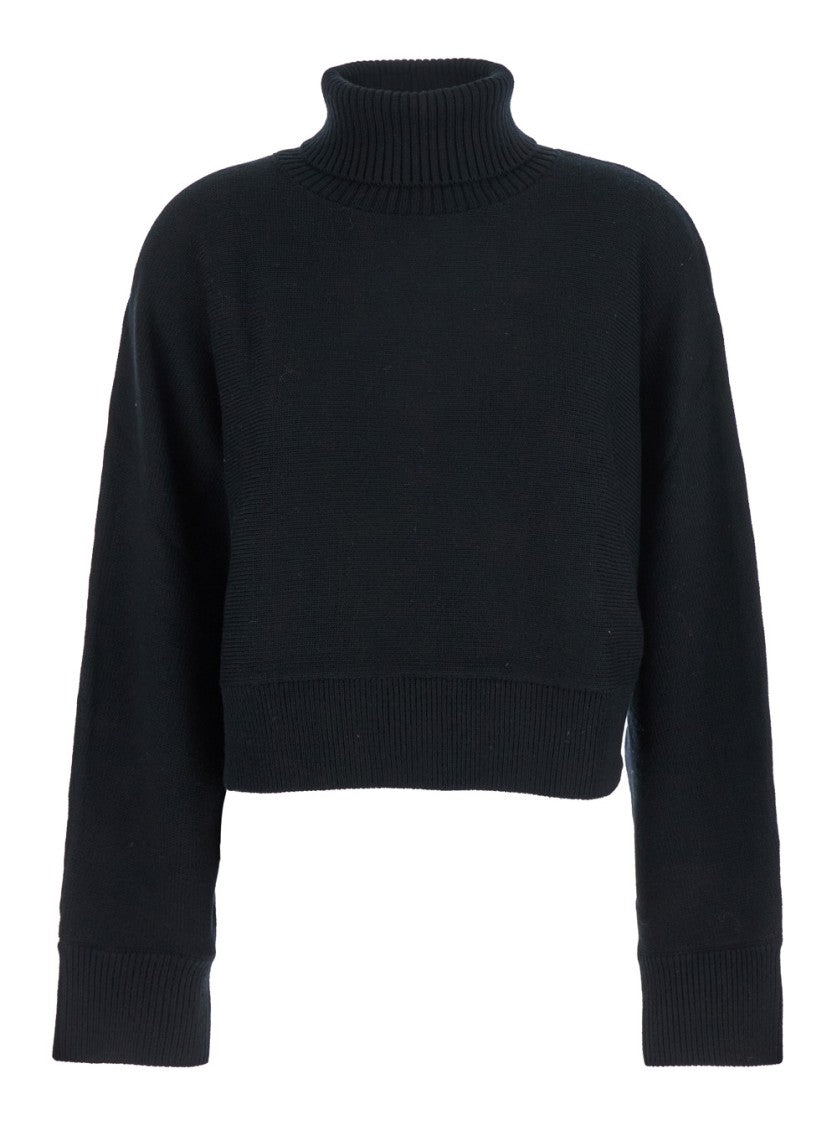 Michael Michael Kors Black Turtleneck Cropped Sweater