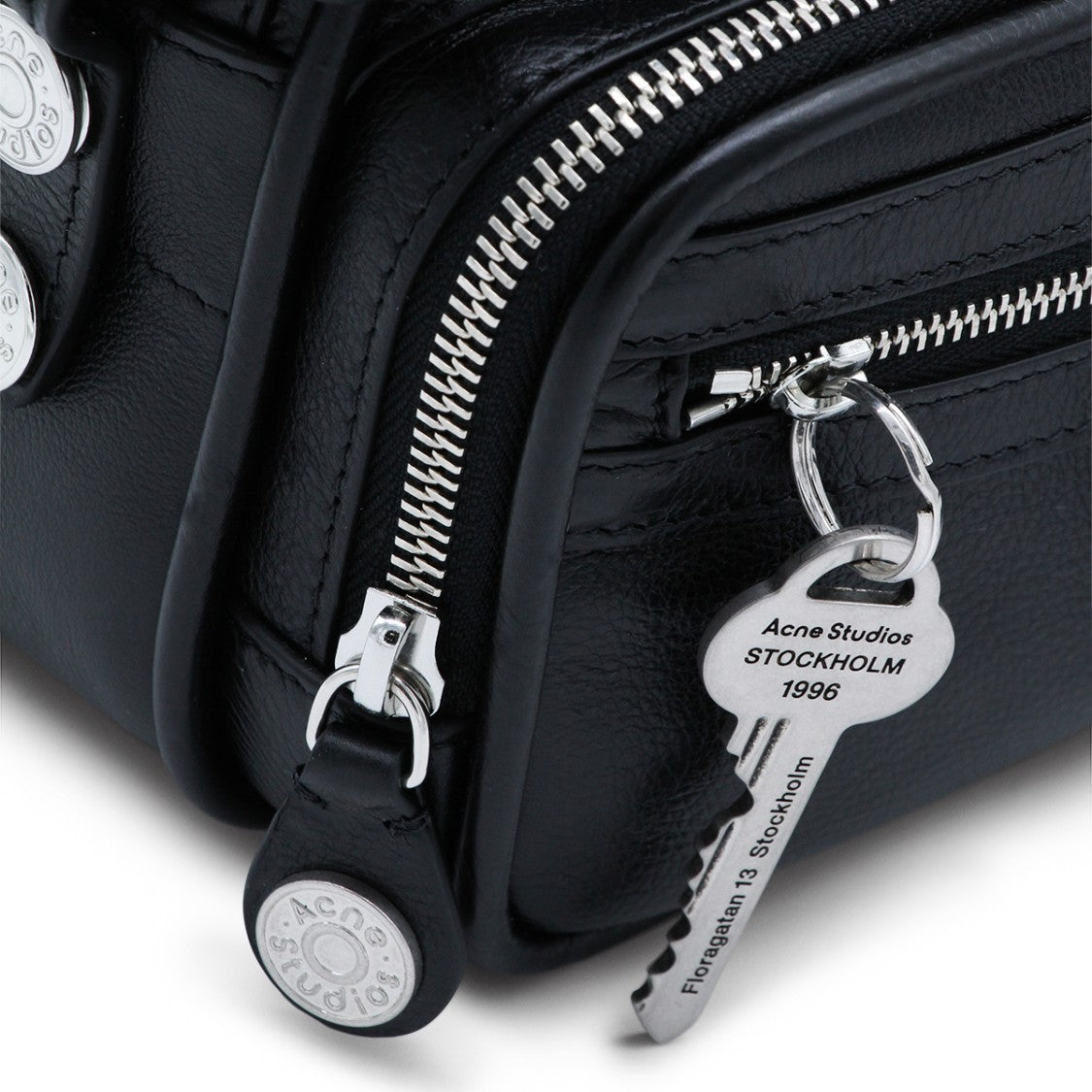 Acne Studios Structured Black Handbag With Zippered Compartments