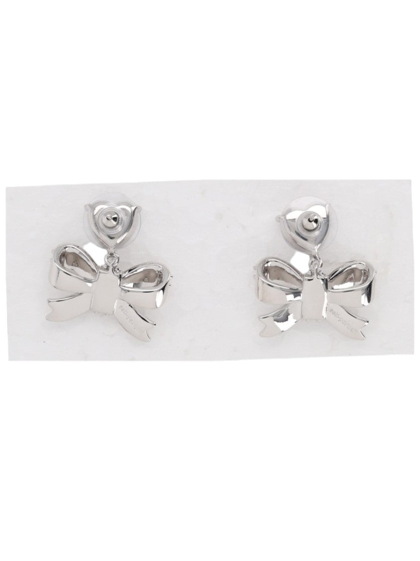 Self-Portrait Heart-Shaped Cz Bow Drop Earrings