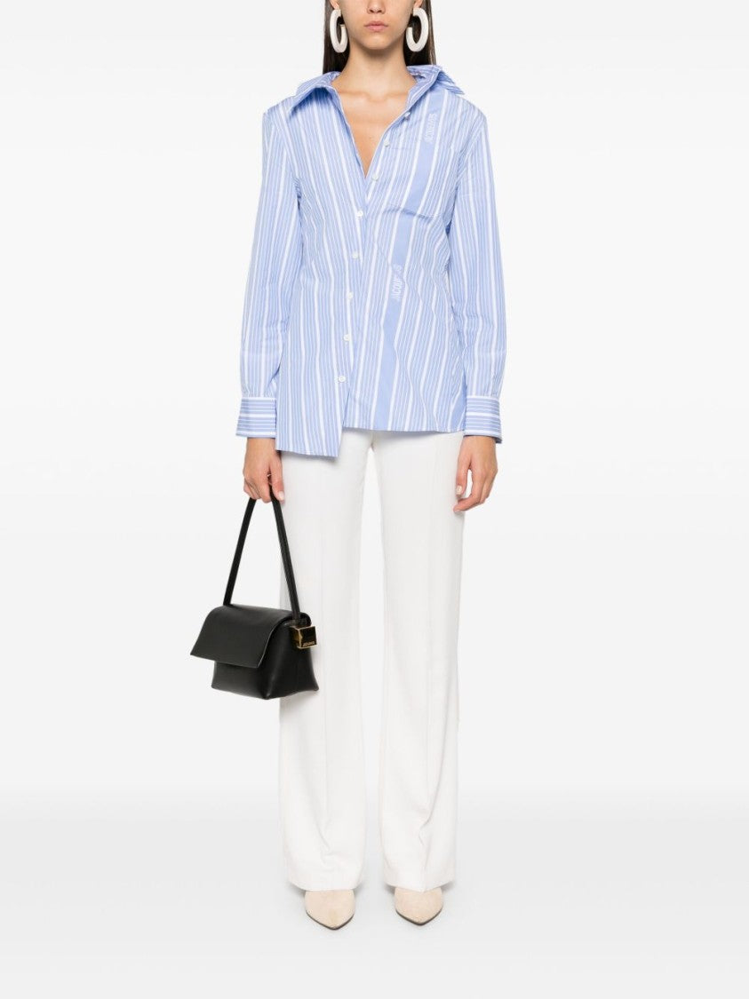 Jacquemus Striped Cotton Shirt With Classic Collar