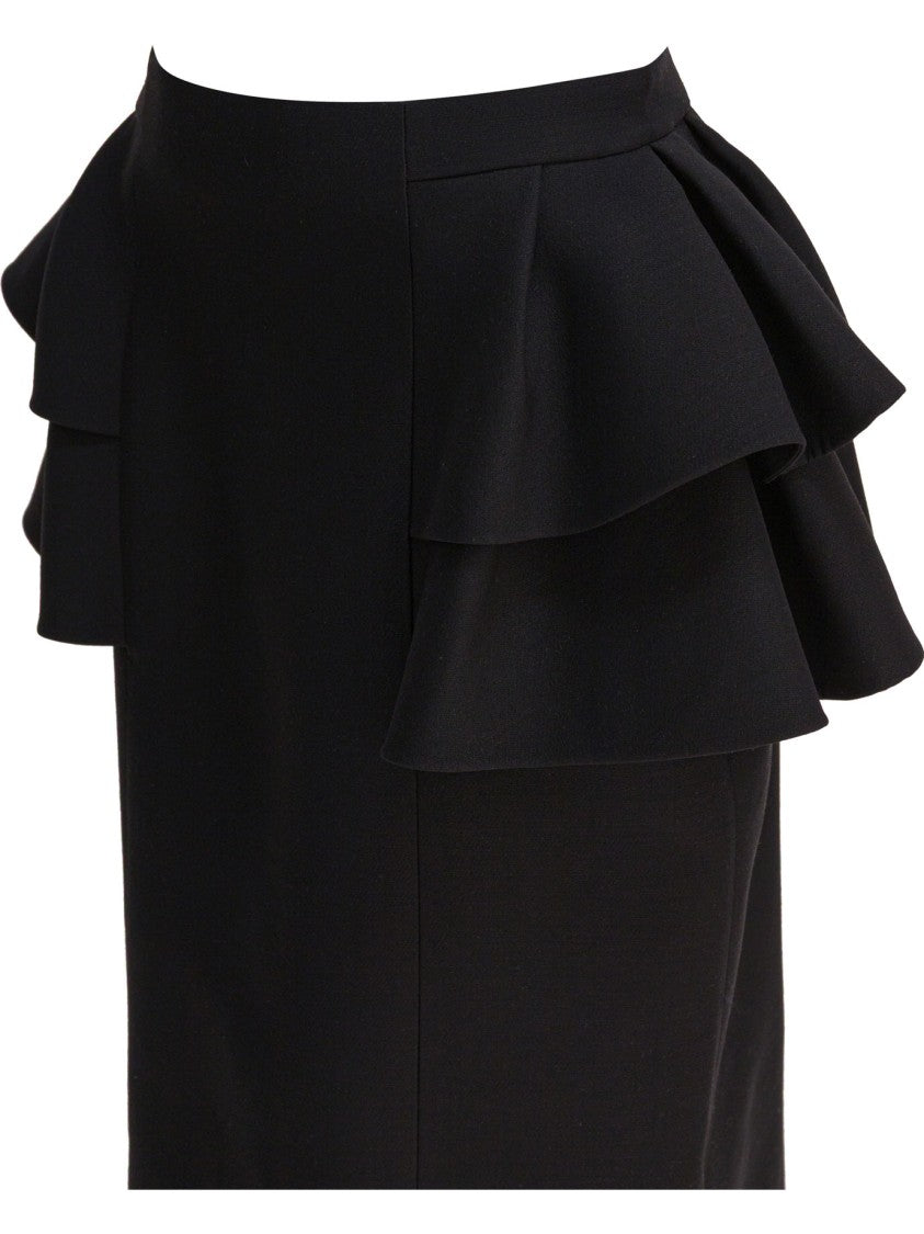 Valentino Refined Black Skirt With Layered Ruffles