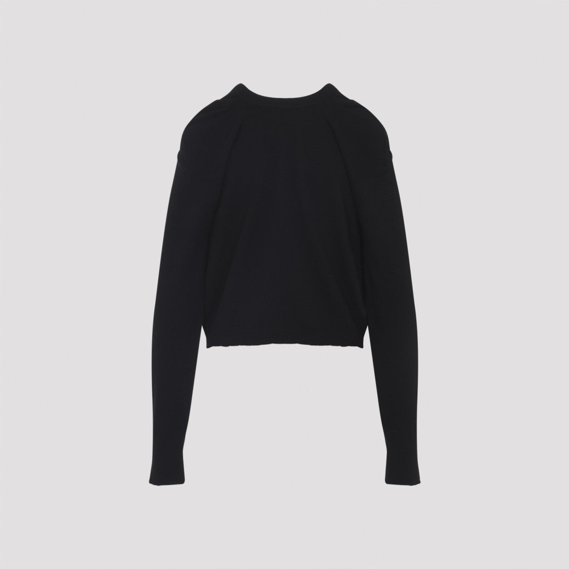 Maison Margiela Long-Sleeved Wool Sweater With Cropped Fit And Minimalist Details