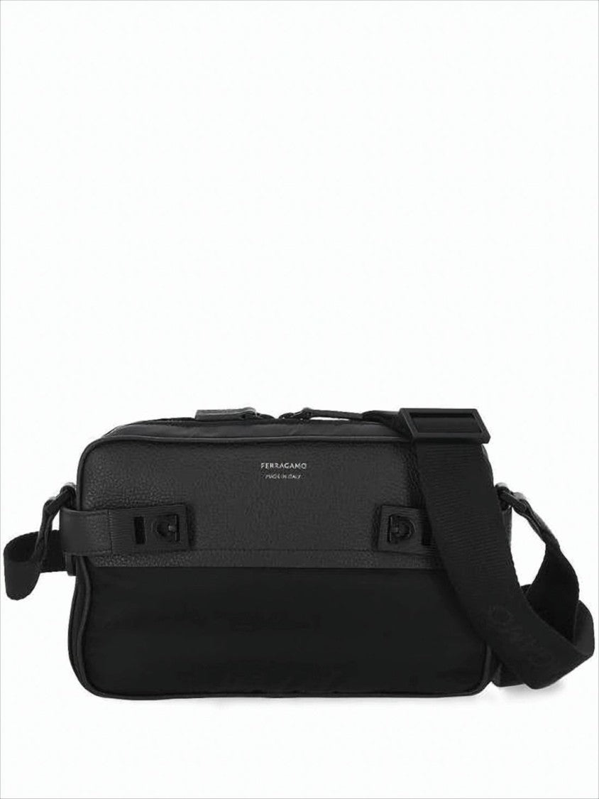 Salvatore Ferragamo Rectangular Calf Leather Crossbody Bag With Adjustable Strap