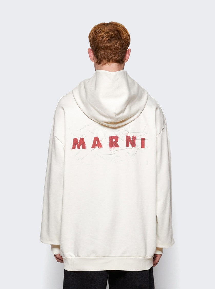 Marni Organic Cotton Hoodie With Wrinkled Marni Logo