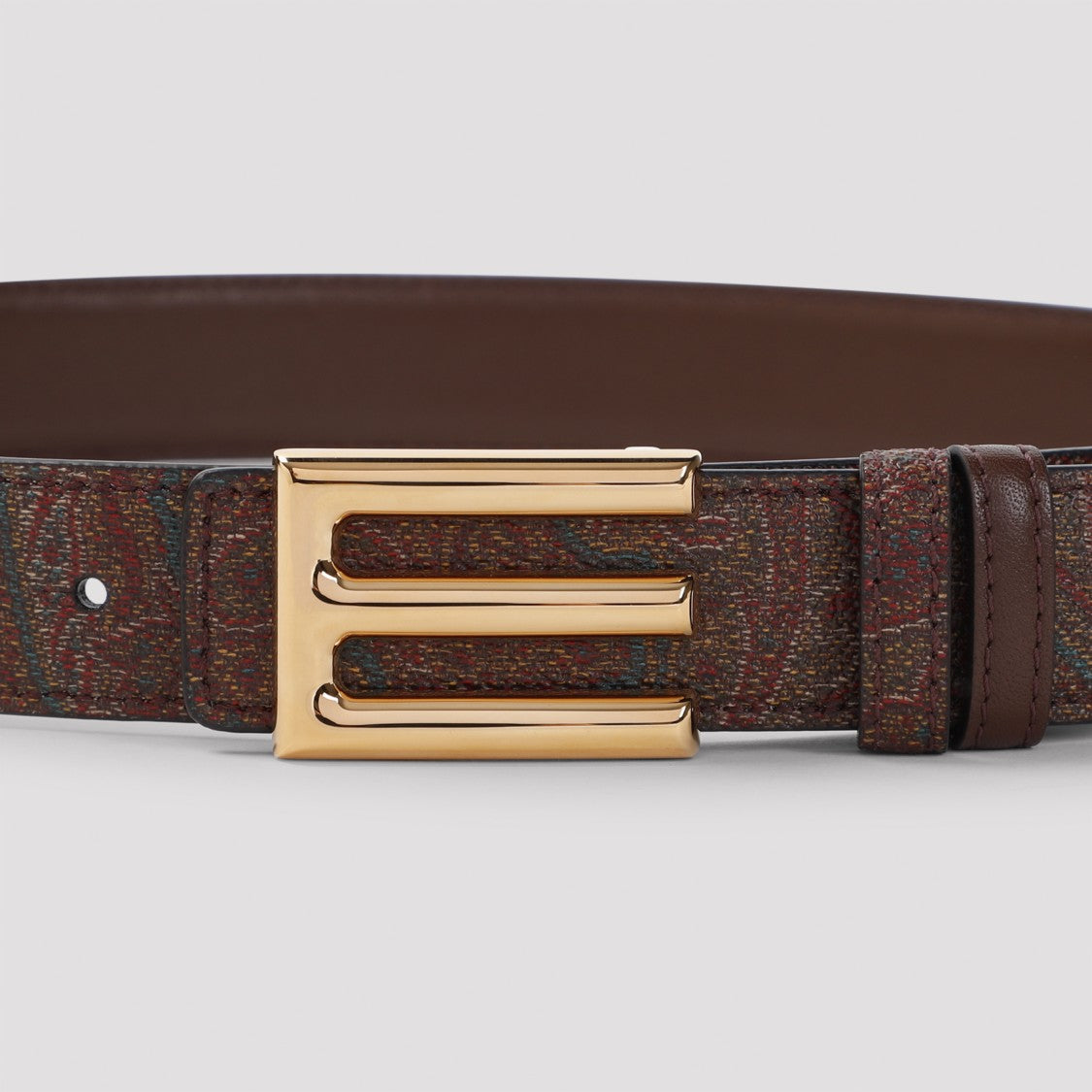 Etro Logo Brown Cotton Belt