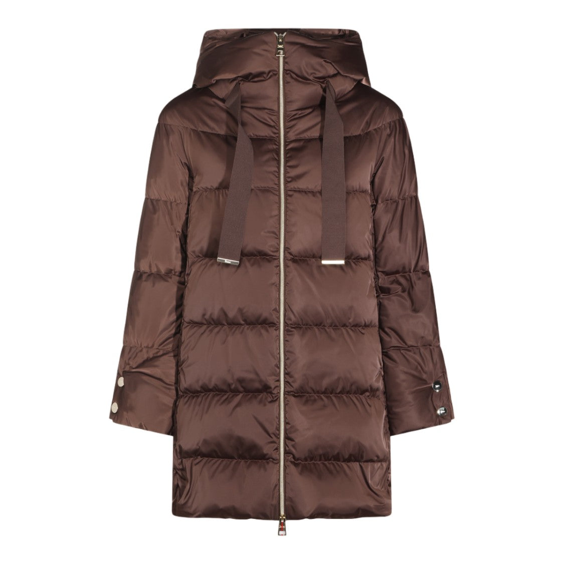 Herno Quilted Padded Down Coat With High Collar And Ribbon Drawstrings