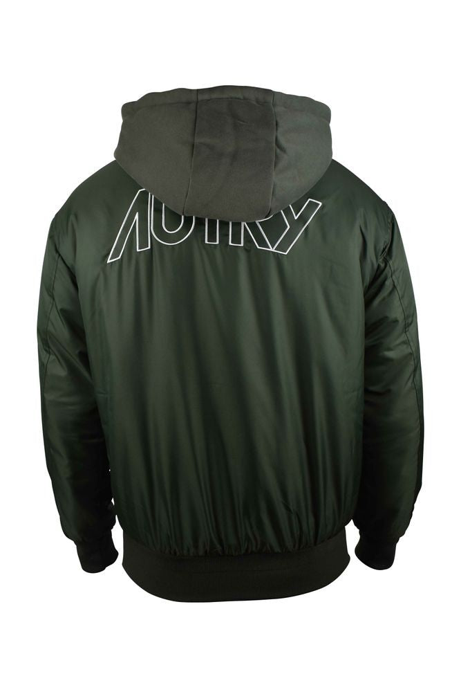 Autry Hooded Bomber Jacket With Embroidered Logos