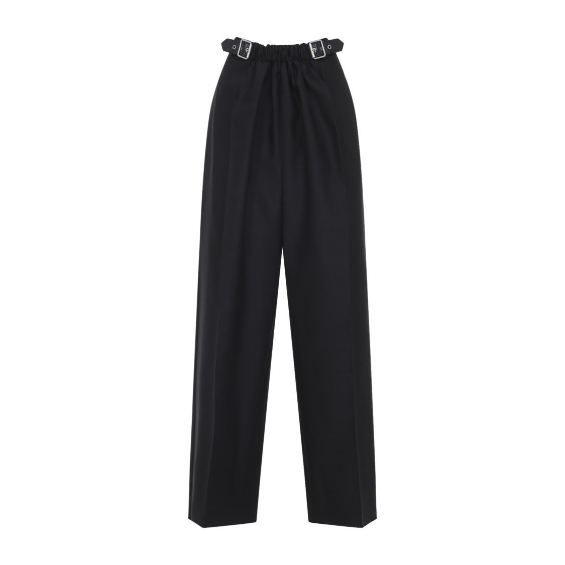Loewe High-Waisted Straight-Leg Trousers With Buckle Accents