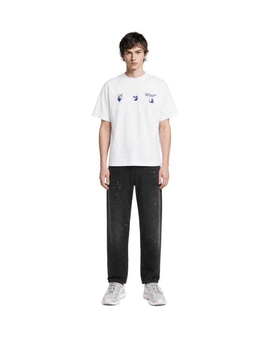 Off-White White Cotton Printed Oversized T-Shirt