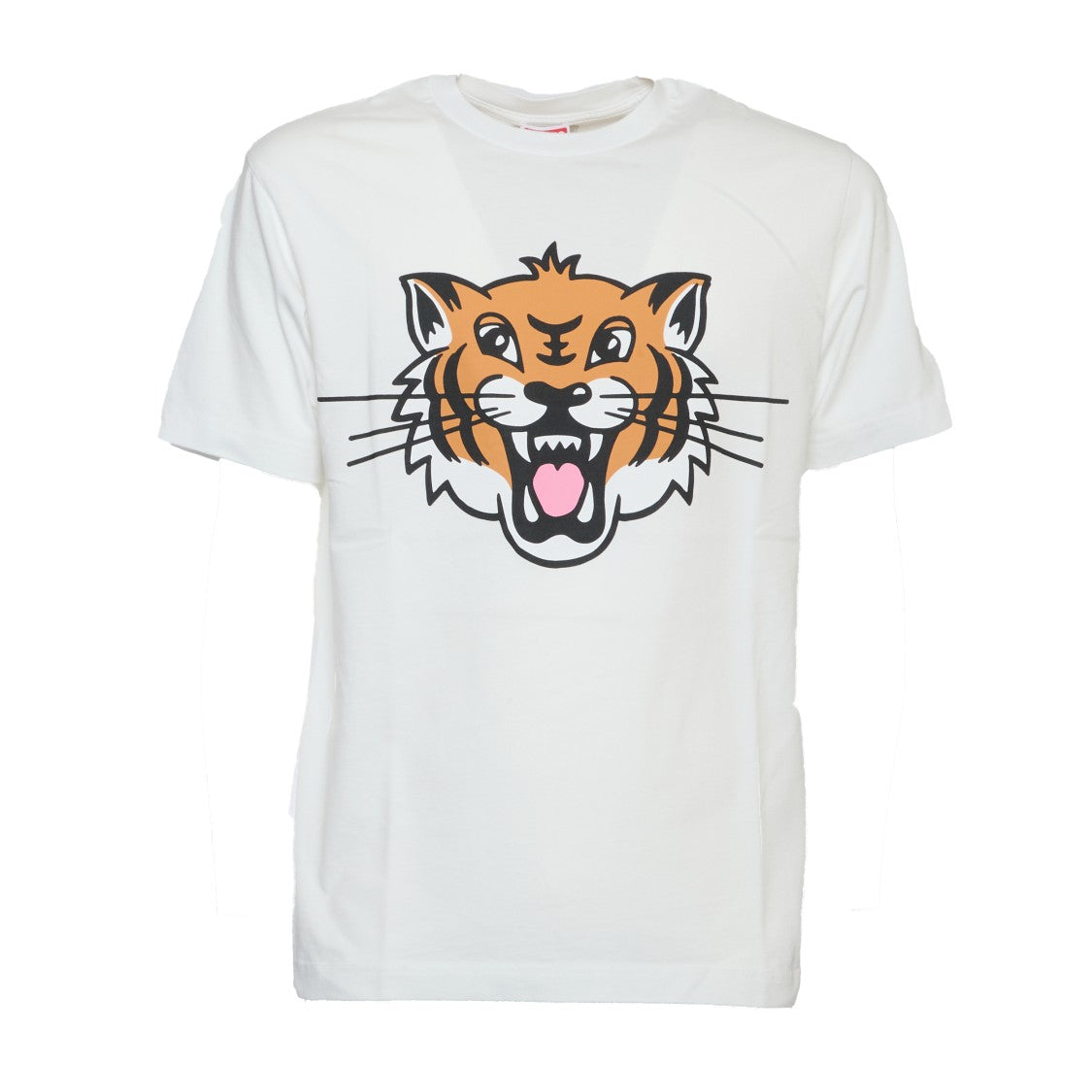 Kenzo Graphic Tiger Face Print White T-Shirt