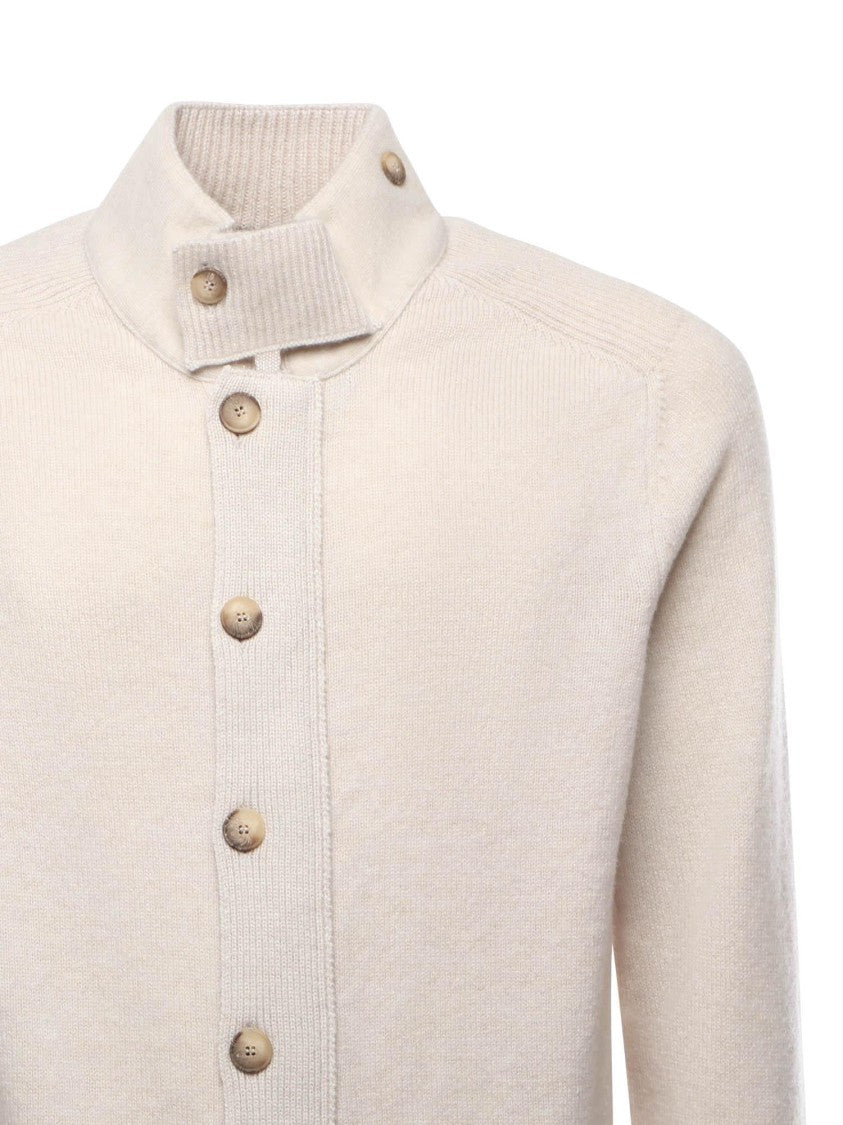 Paolo Fiorillo Capri Refined Cream Virgin Wool Cardigan