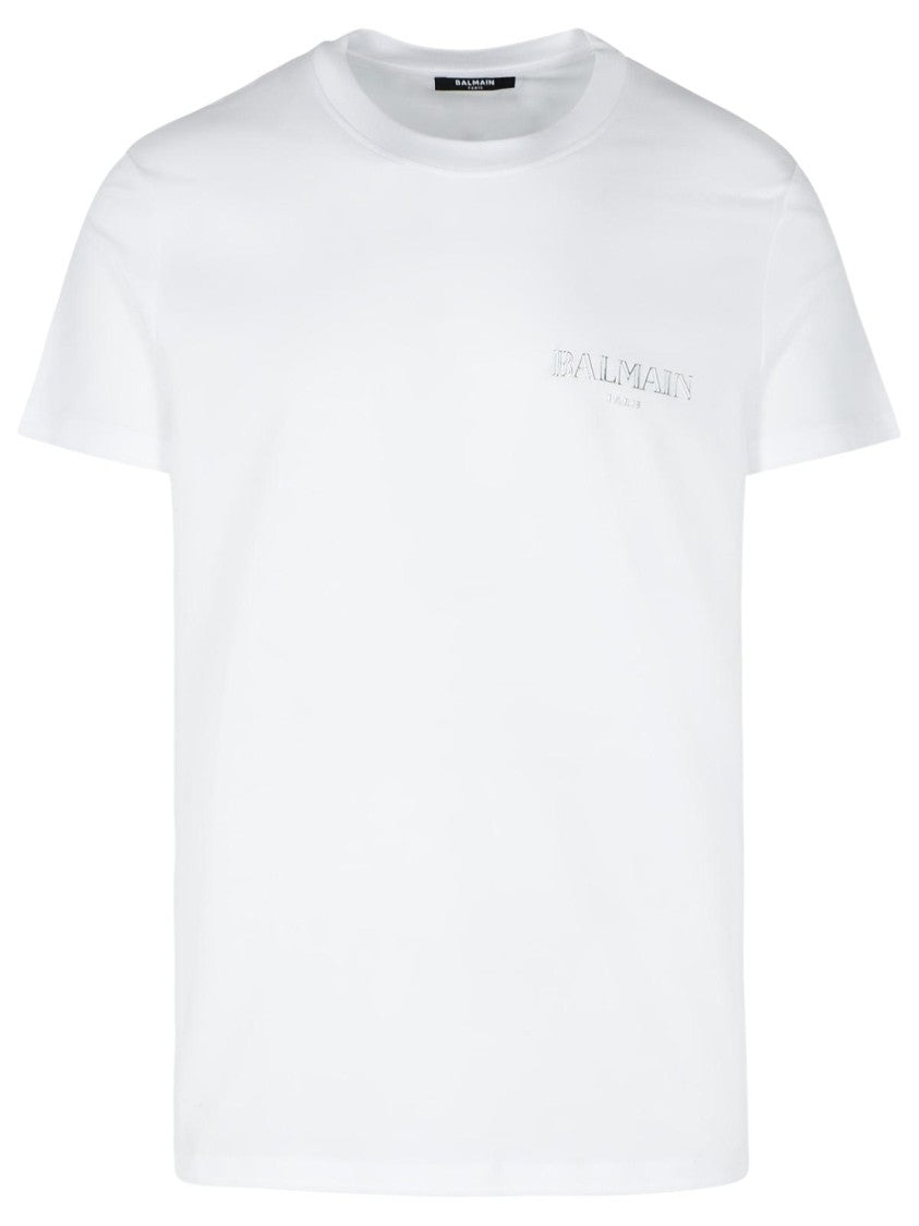 Balmain White Cotton T-Shirt