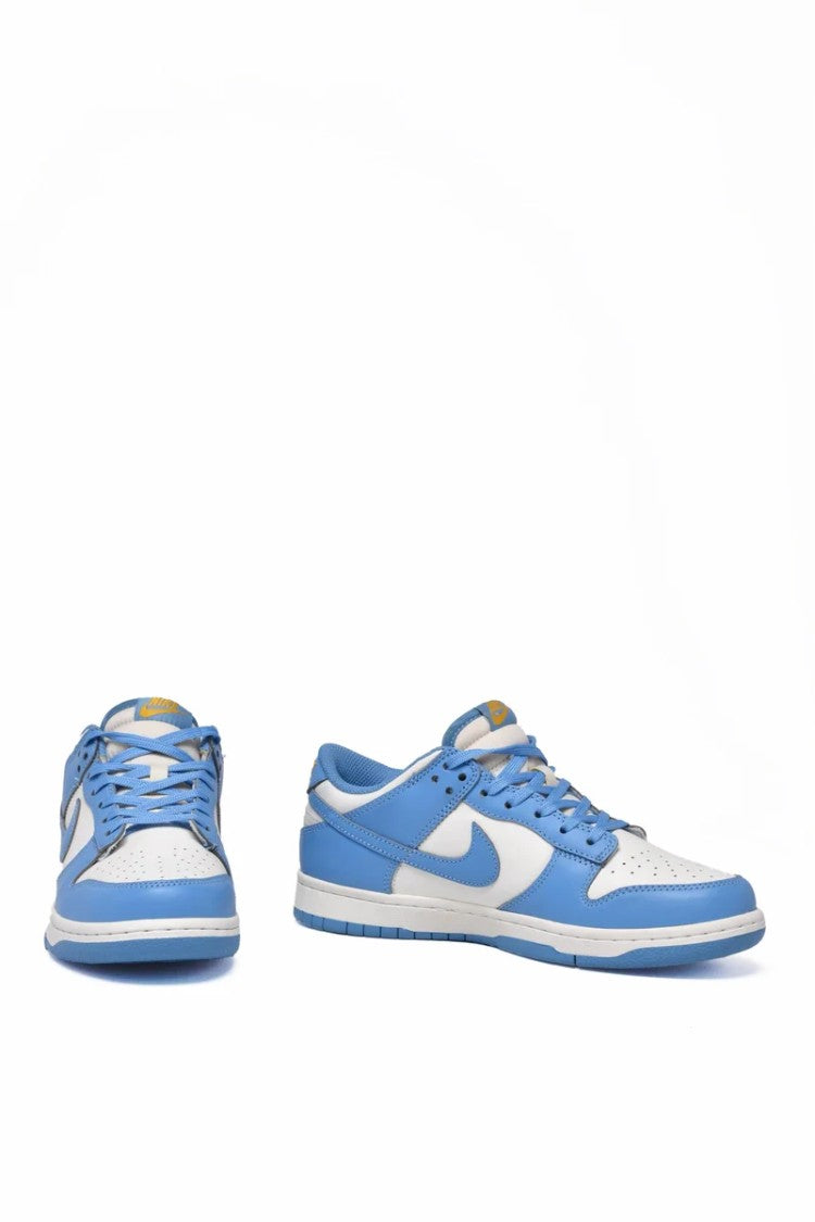 Nike Dunk Low Leather Sneakers - White/Light Blue