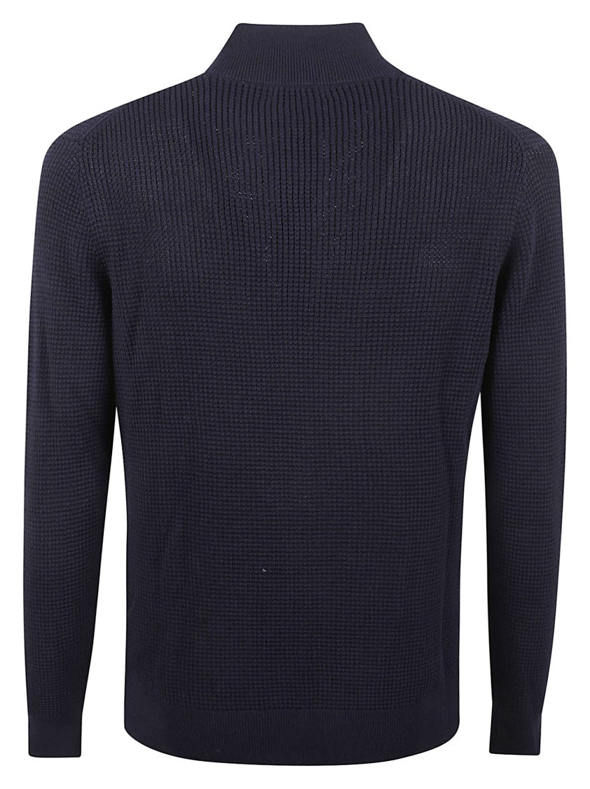 Ballantyne Textured Knit Sweater With Button-Up Front