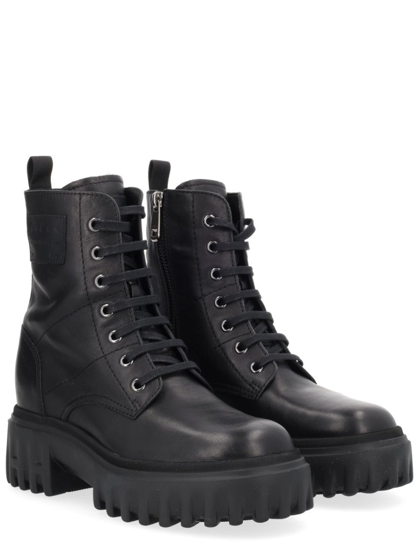 Hogan Black H700 Calf Leather Boots