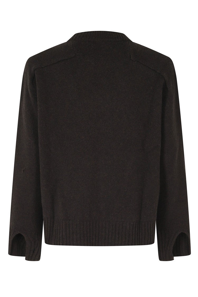 Soeur Chocolate Will Cropped Merino Wool Sweater