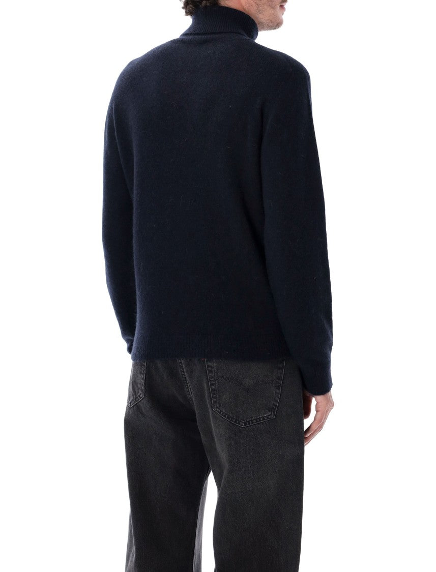 Roberto Collina Ribbed High-Neck Sweater With Relaxed Fit
