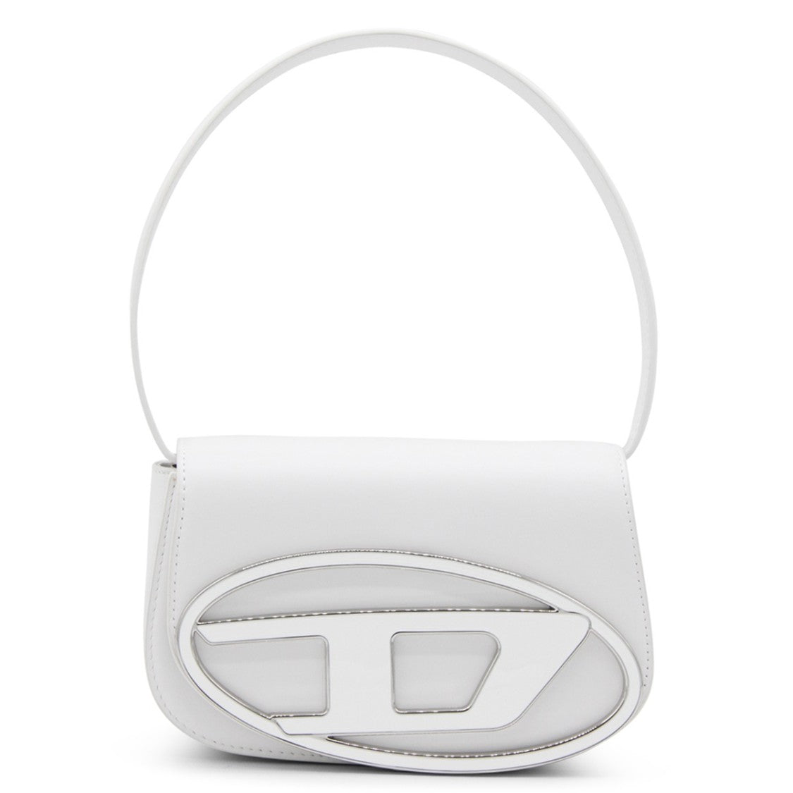 Diesel 1Dr White Leather Shoulder Bag