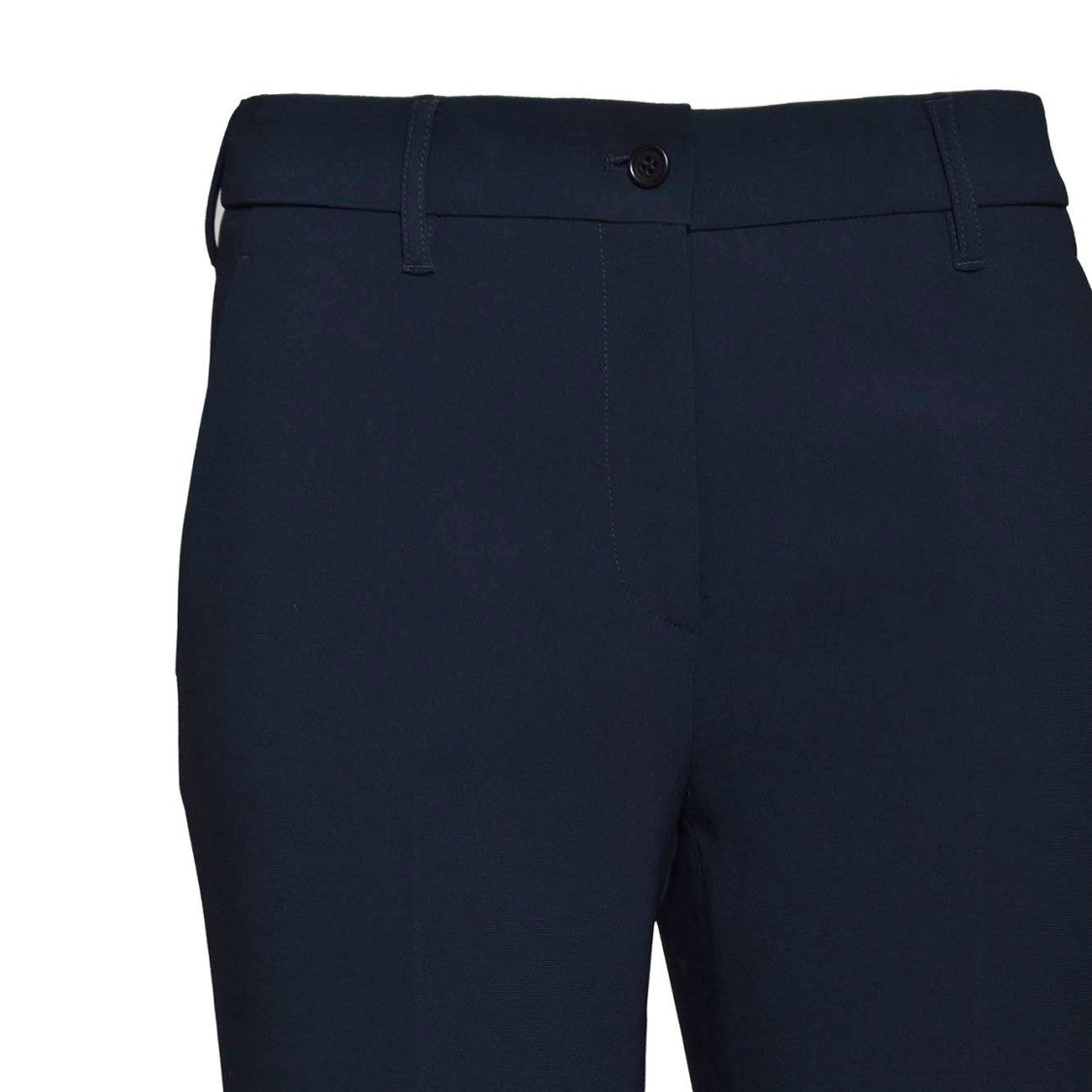 Aspesi Straight Leg Trousers In Navy Blue Cady Crêpe