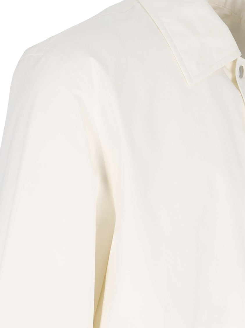 Jil Sander White Cotton Retro Logo Jacket
