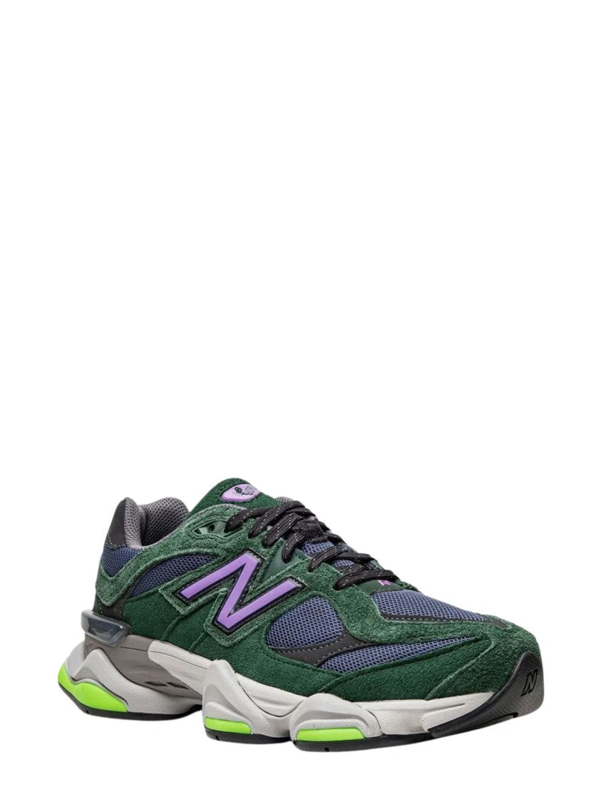New Balance Green 9060 Leather Mesh-Blend Sneakers