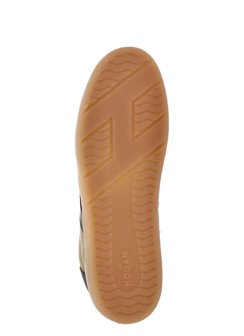 Hogan Brown Suede Leather Sneakers With Iconic H Emblem