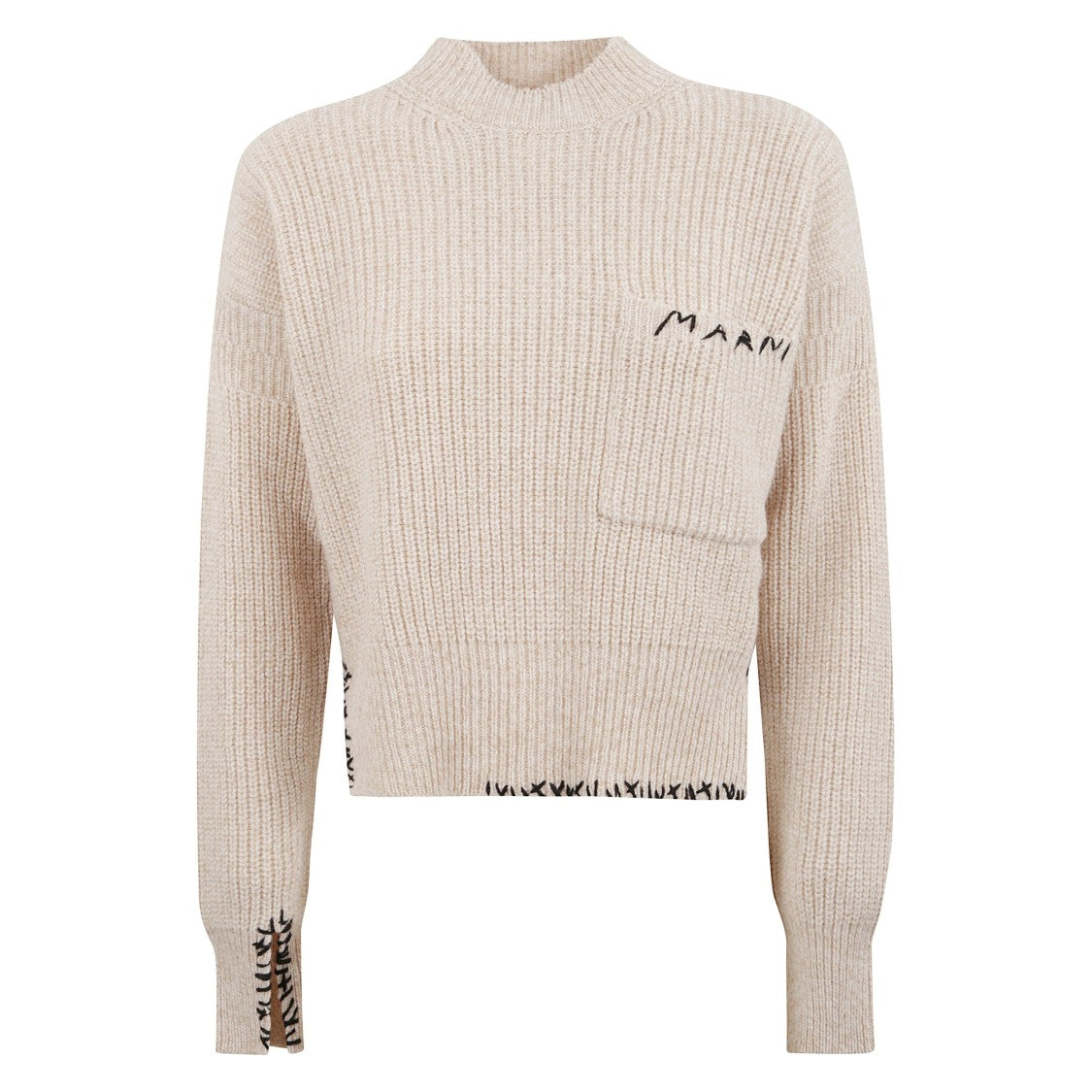 Marni Mock-Neck Wool Sweater