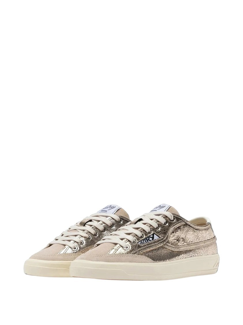 Autry Metallic Windscape Low Leather Sneakers