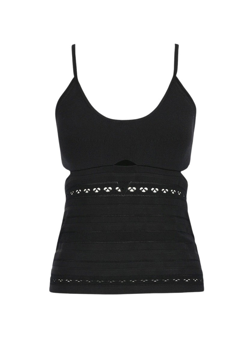 Victoria Beckham Cut-Out Detail Cami Top Black
