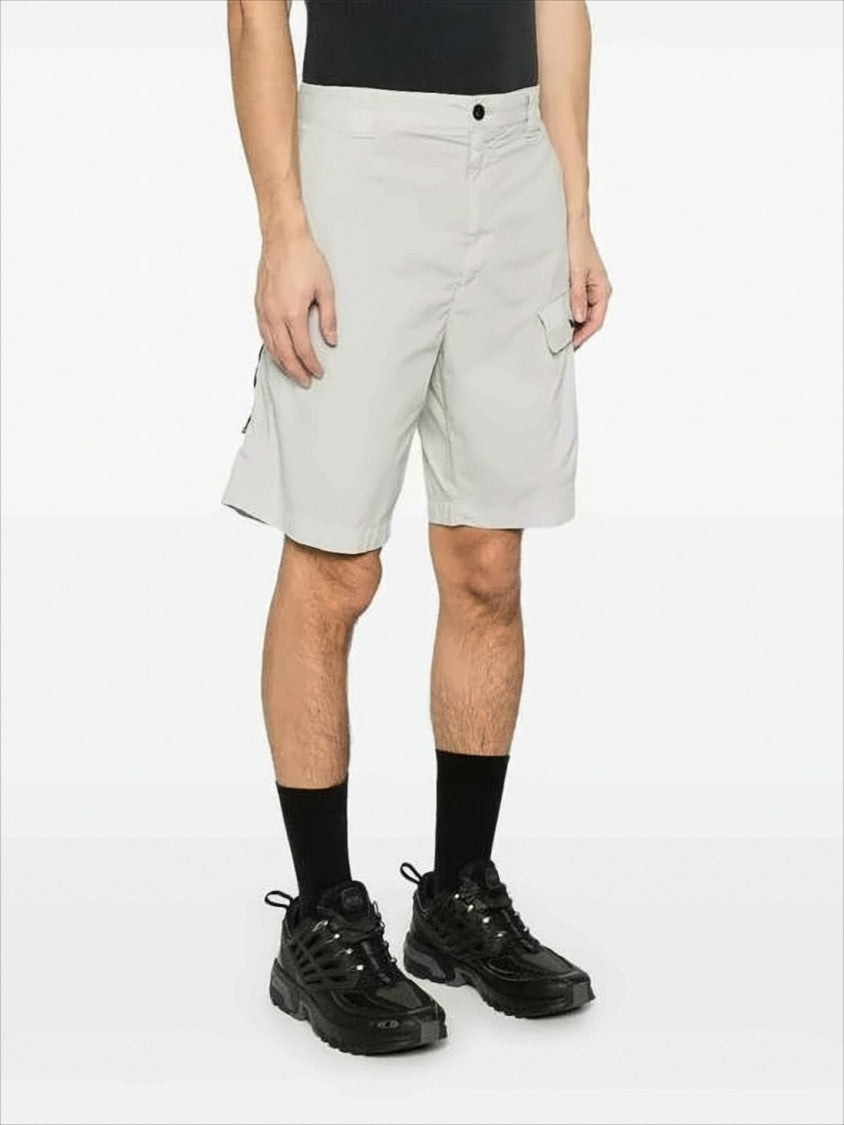 C.P. Company Minimalist White Shorts With Flap Pocket
