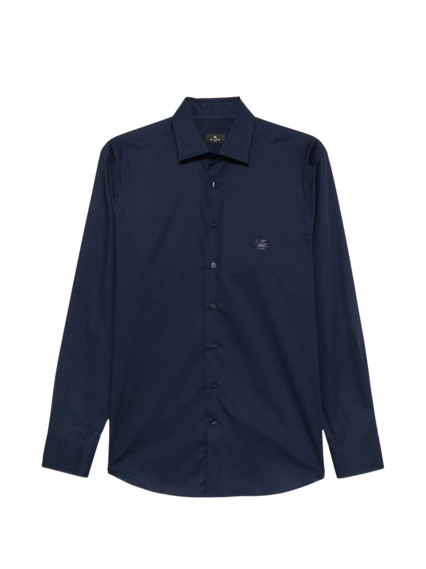 Etro Long-Sleeve Button-Up Shirt With Subtle Embroidered Logo