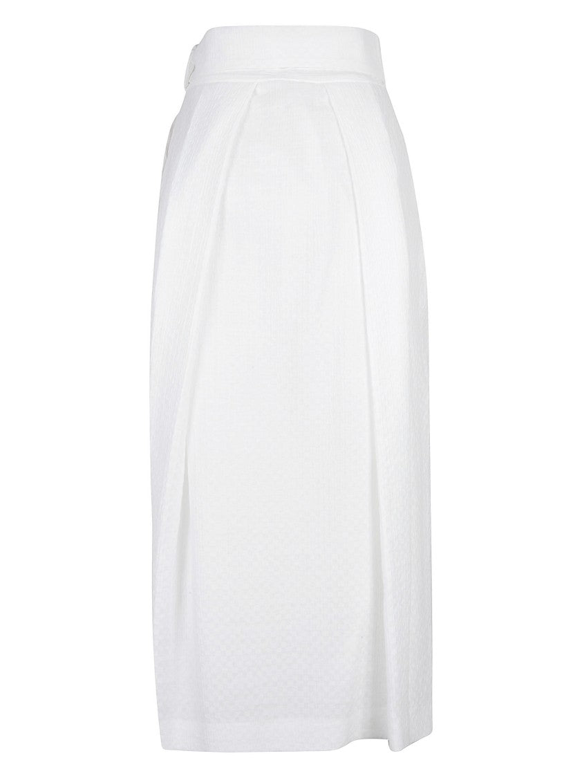 Fabiana Filippi Timeless White Fabric Skirt With Classic Silhouette