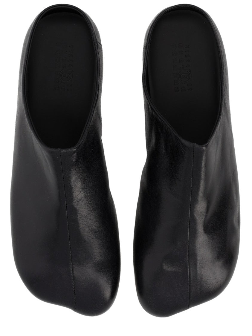 Mm6 By Maison Margiela Black Anatomical Low Heel Leather Loafers