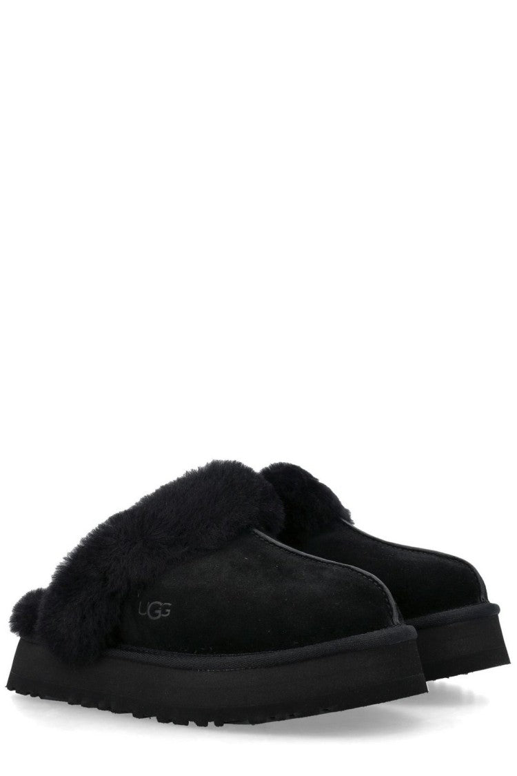 Ugg Soft Suede Slip-On Mules With Plush Fur Lining