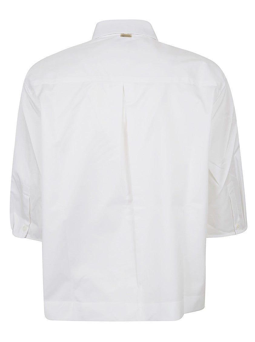 Herno White Cotton Waistcoat With Brown Ribbon Detail