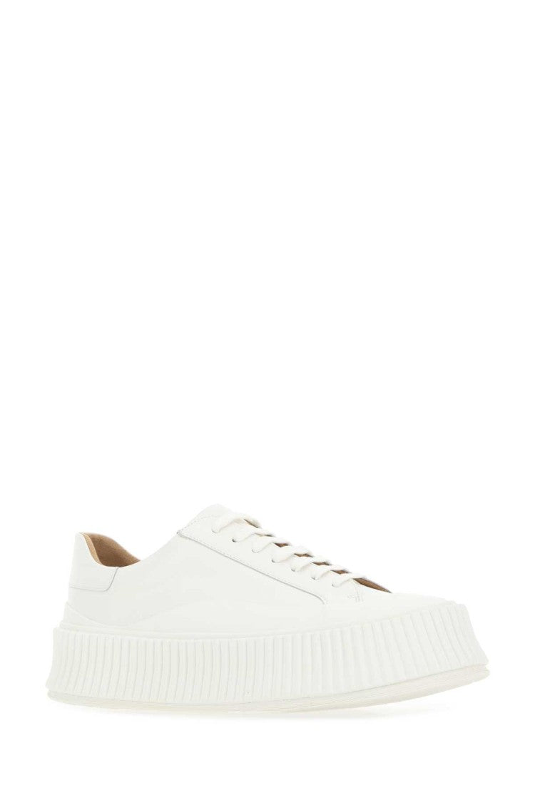 Jil Sander White Leather And Rubber Sneakers