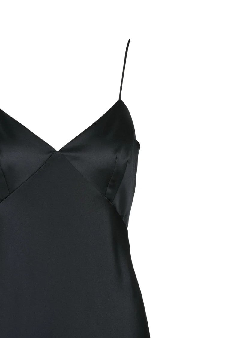 Max Mara Black Silk Open Back Maxi Dress