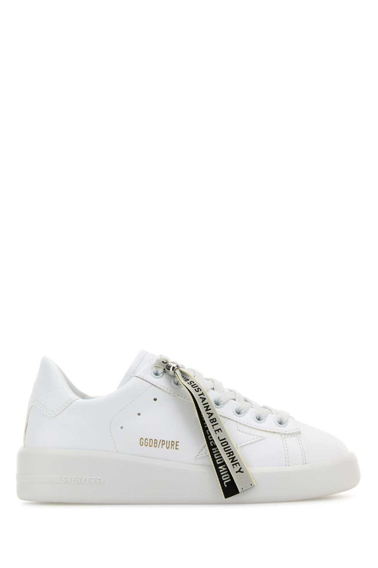 Golden Goose White Leather Sneakers With Minimalist Design