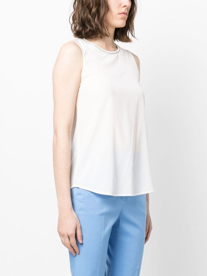 Peserico Sophisticated Sleeveless Top With Elegant Neckline Detail