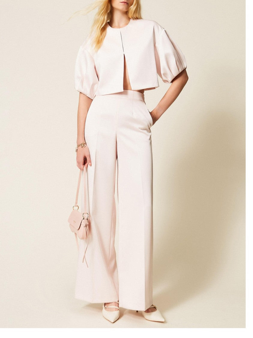 Twin-Set Cropped Puff Sleeve Jacket