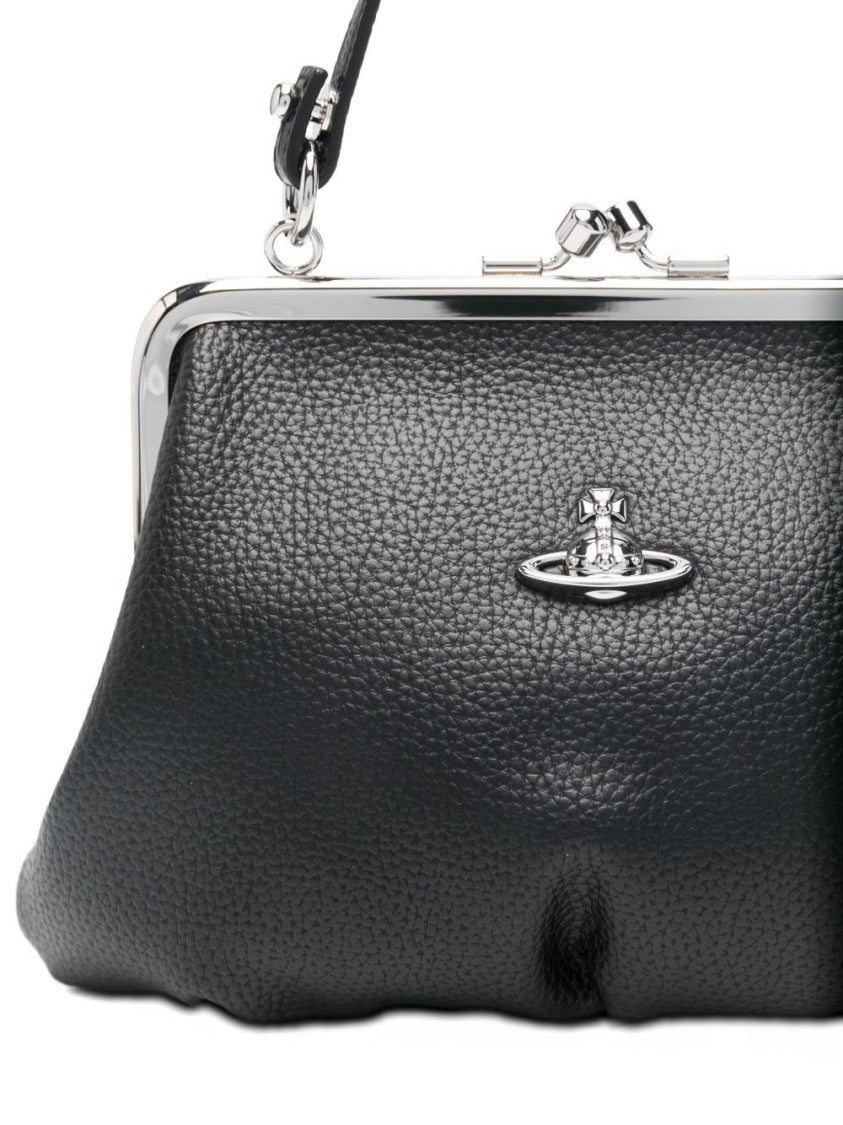 Vivienne Westwood Black Chain Strap Leather Card Wallet