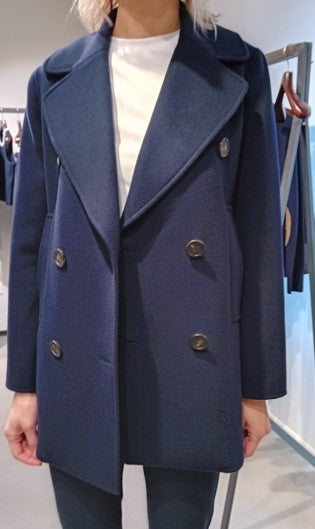 Max Mara Double-Breasted Virgin Wool Coat With Notched Lapels