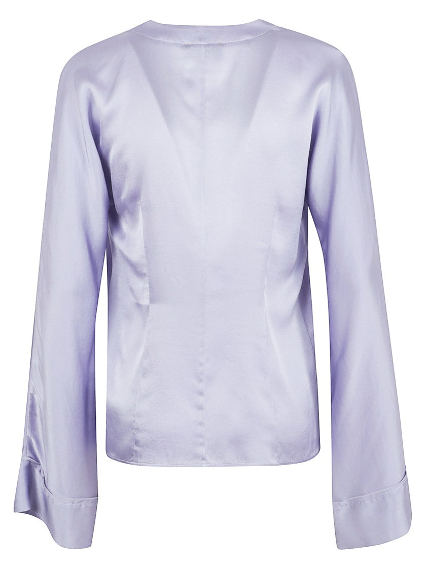 Forte Forte Silk Lavender Shirt With Delicate Tie
