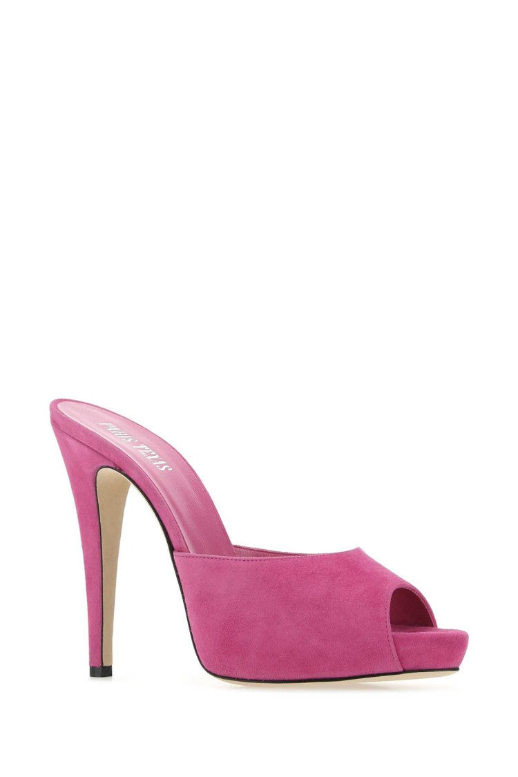 Paris Texas Fuchsia Suede Monica Mules